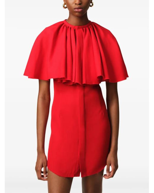 AMI Red Ruffled Mini Dress
