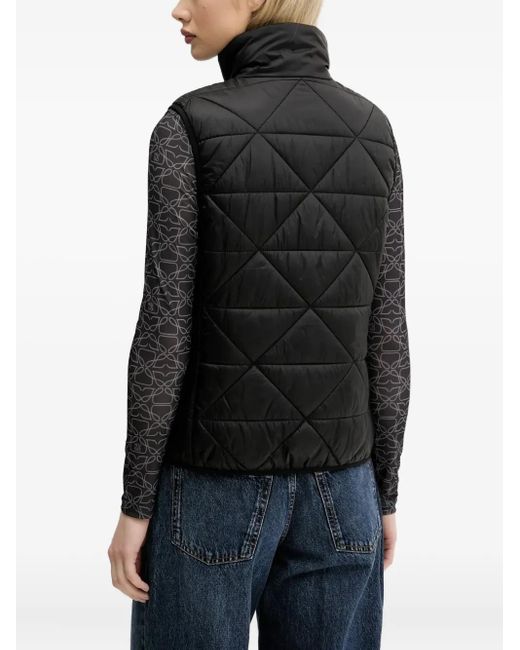 HUGO Black Quilted High-Neck Vest