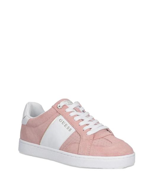 Guess Pink Jrone Suede Panelled Sneakers