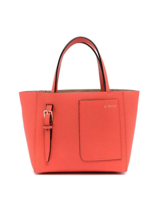 Valextra Red Leather Bucket Bag