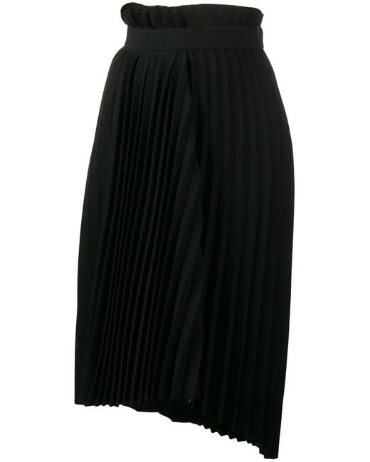 Balenciaga Black Fancy Pleated Asymmetric Skirt