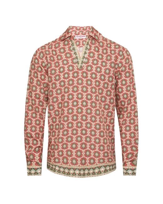 Orlebar Brown Pink Ridley Passetto Printed Shirt for men