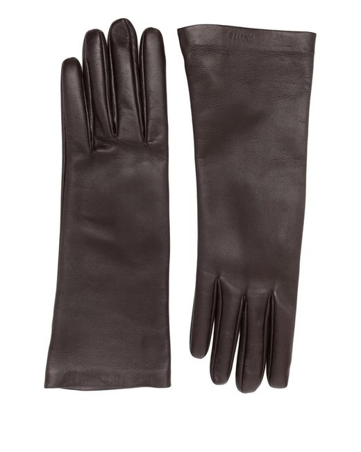 Khaite Brown Remo Leather Gloves