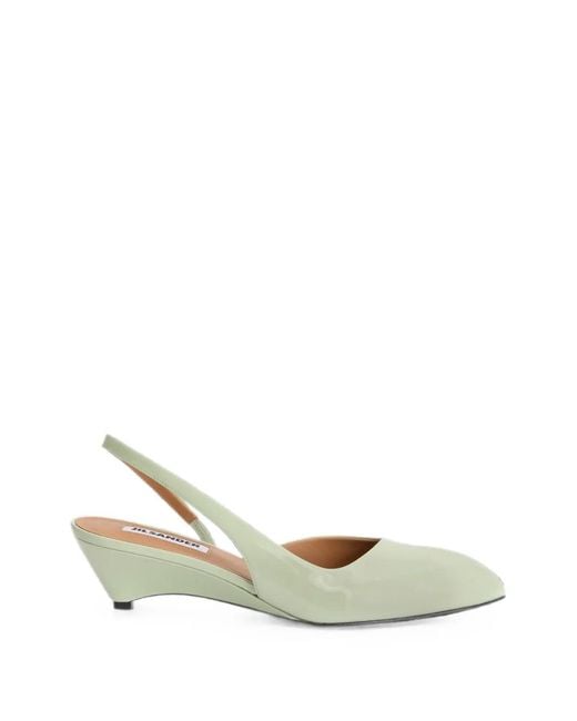 Jil Sander White Pointed-Toe Slingback Pumps