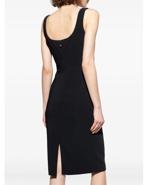 Versace Black Sweetheart-Neckline Midi Dress
