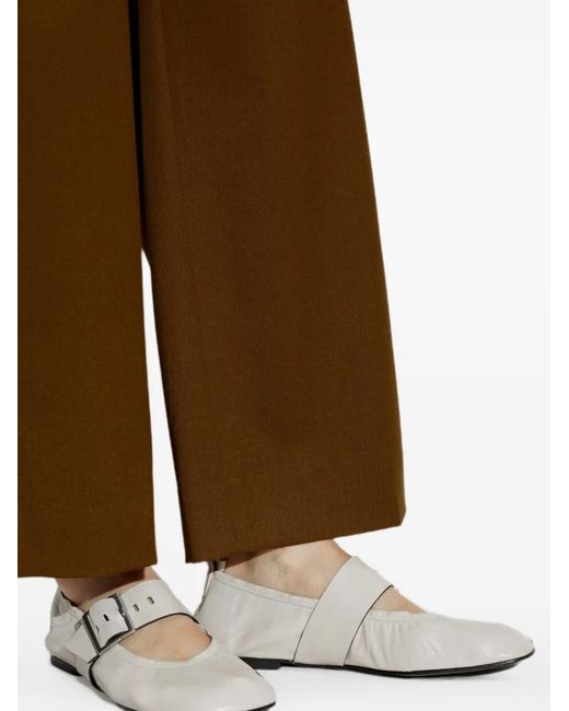 Alohas White Sarea Buckle-Fastening Ballet Flats
