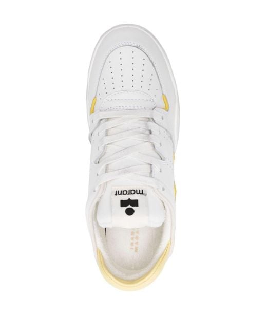 Isabel Marant Emree Leather Chunky Sneakers in White | Lyst