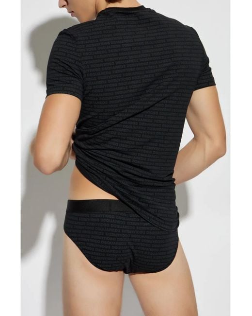 DSquared² Black Logo-Print T-Shirt Set for men