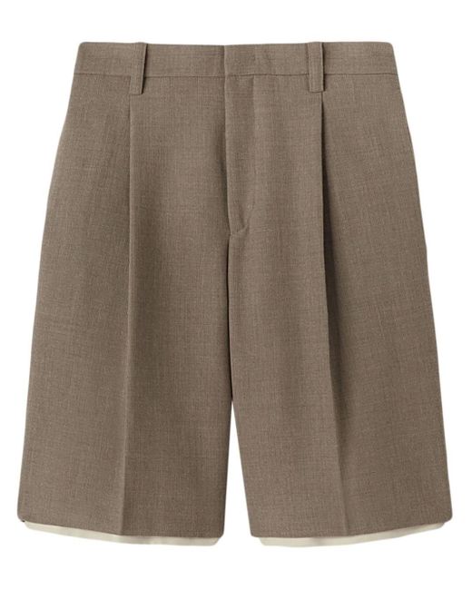 Jil Sander Gray Layered Wool Tailored Shorts for men