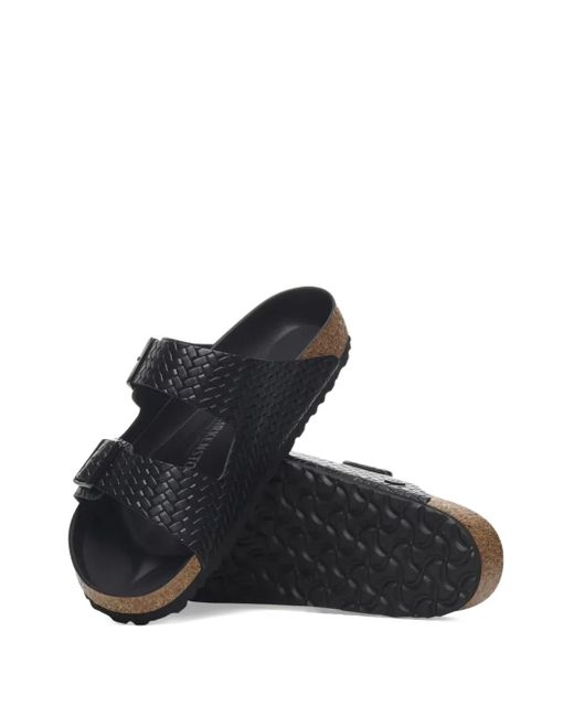 Birkenstock Black Braided-Strap Slide Sandals for men