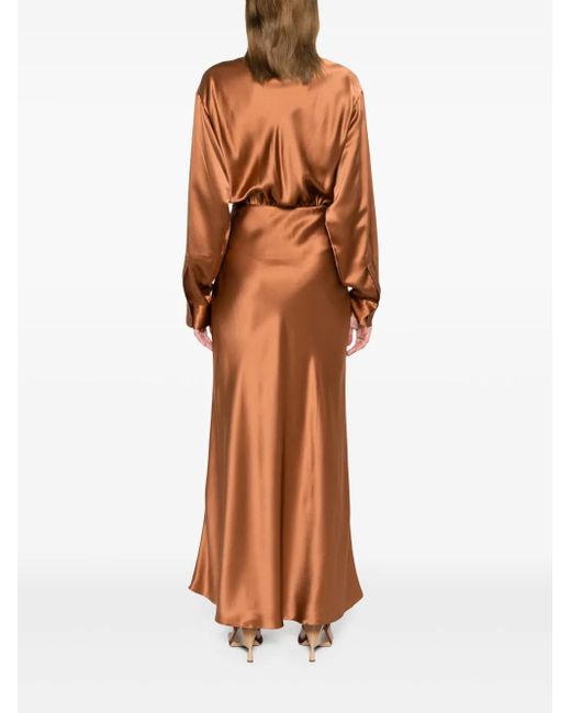 Christopher Esber Brown Cusco Silk Maxi Dress