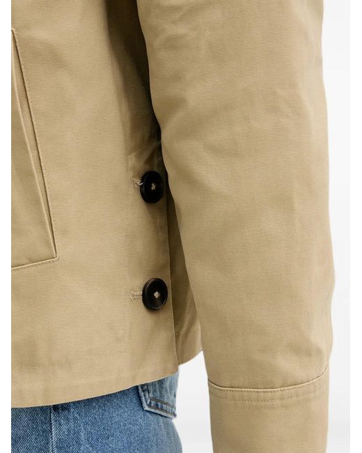 Benetton Natural Corduroy-Collar Button-Down Jacket