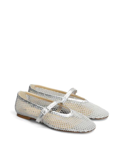 Fabio Rusconi White Mesh Ballet Flats