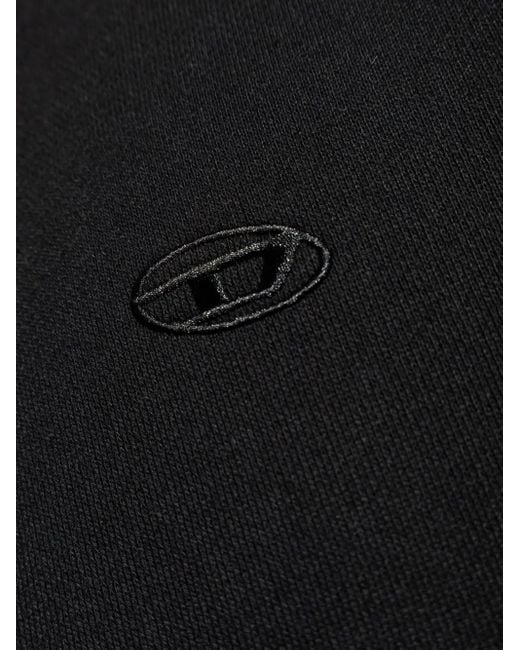 DIESEL Black Logo-Embroidered Hooded Sweatshirt for men
