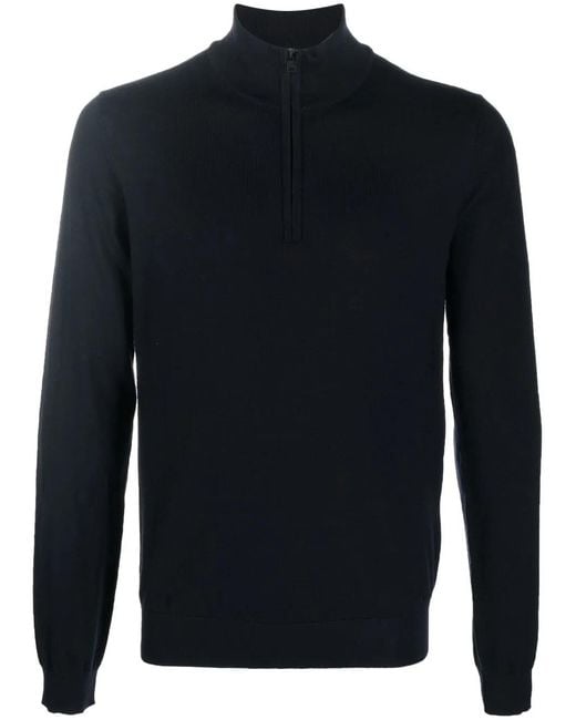 HUGO Blue Roll-Neck Virgin Wool Jumper for men