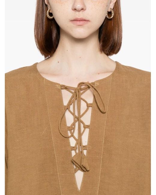 Robe À Fermeture Nouée Bambah en coloris Natural