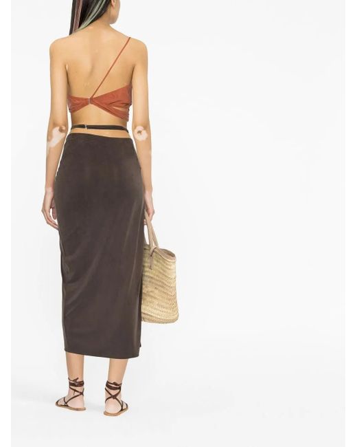 Jacquemus Brown Le Bandeau Asymmetric Top