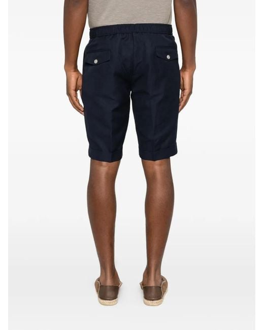 Barba Napoli Blue Capri Drawstring Shorts for men