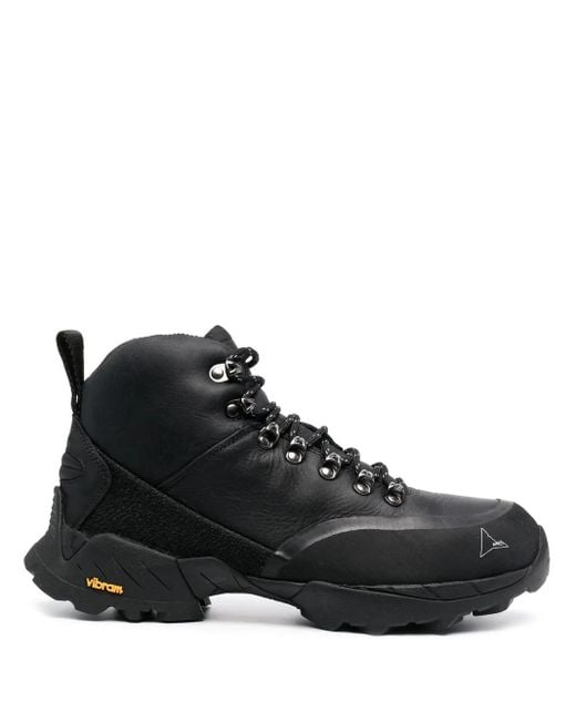 Roa Black Lace-Up Leather Boots for men