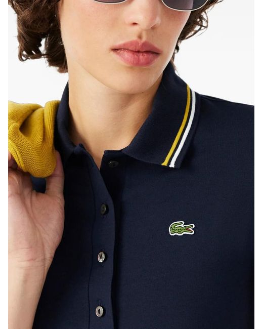 Lacoste Blue Logo-Patch Short-Sleeve Polo Shirt