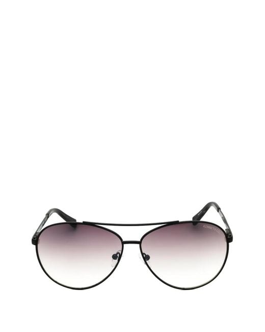 Kenneth Cole Black Pilot-Frame Sunglasses for men