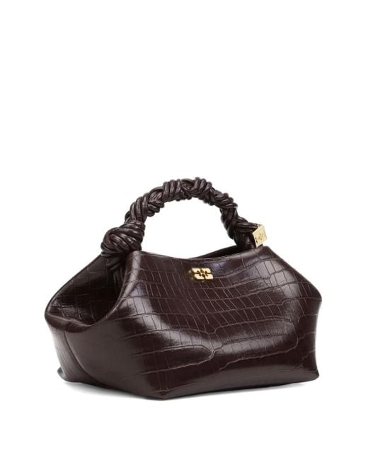 Ganni Brown Mini Bou Tote Bag