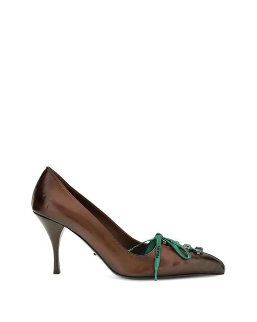 Prada Brown Pumps Aus Leder