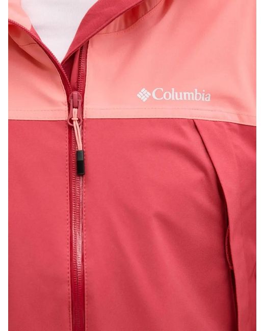 Columbia Red Two-Tone Hooded Jacket