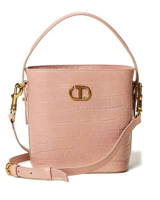 Twinset Bucket-Tas Met Krokodillen-Reliëf in het Pink