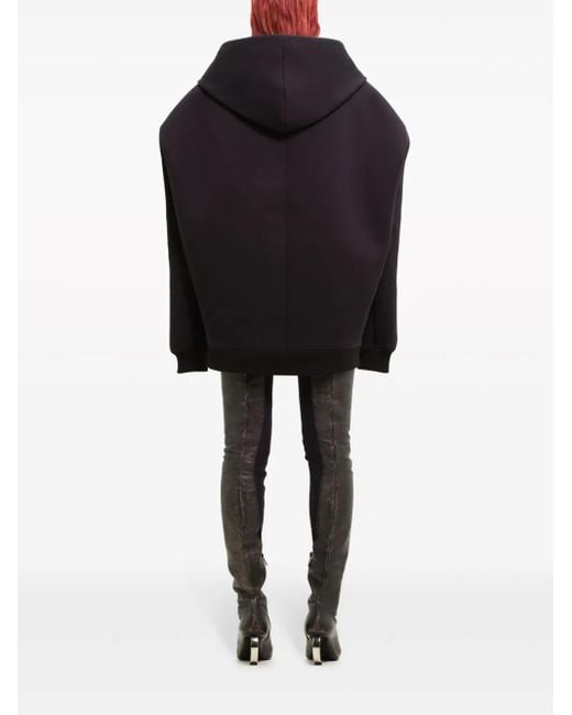 Courreges Black Logo-Embroidered Hooded Dress