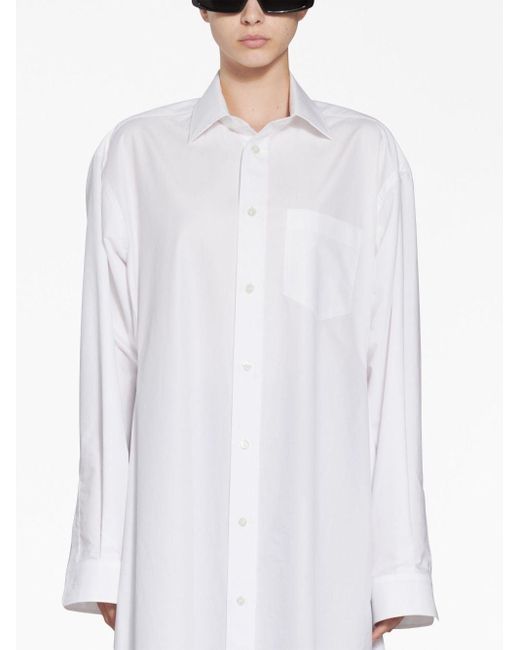 Balenciaga White Cotton Shirt Dress