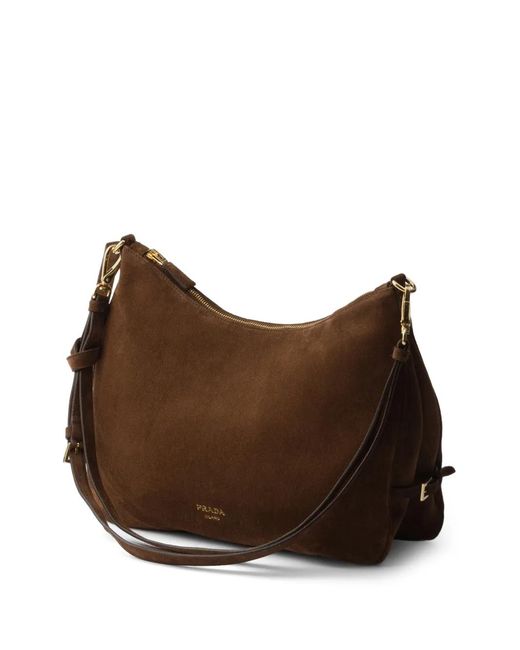 Borsa A Spalla Fold Grande di Prada in Brown