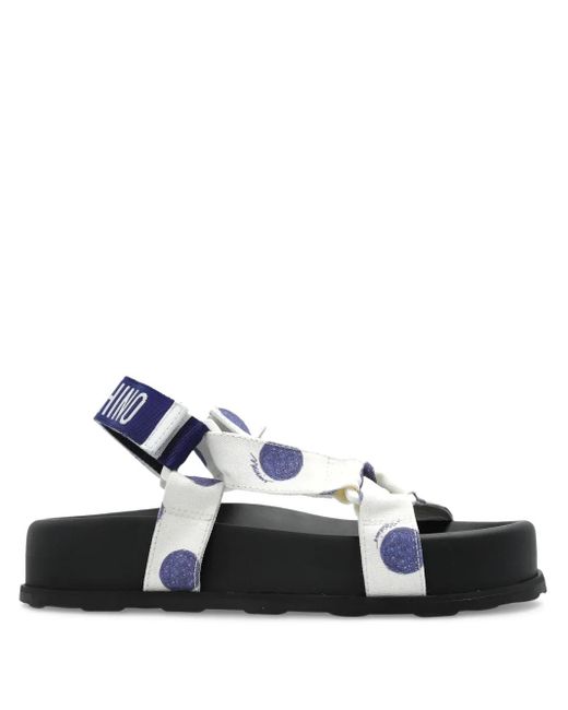 Moschino Blue Dot-Print Sandals