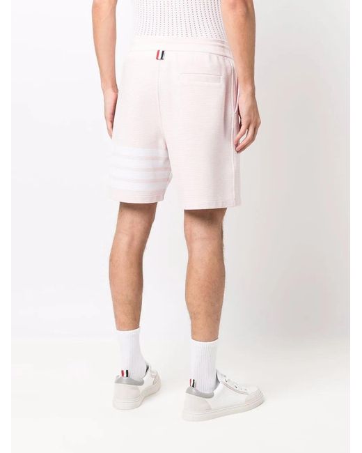 Thom Browne Pink Ottoman 4-Bar Track Shorts for men
