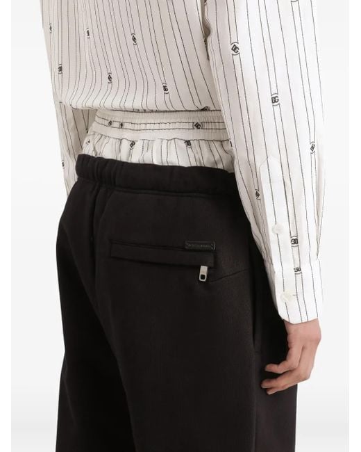 Dolce & Gabbana Black Drawstring Cuffed Track Pants for men