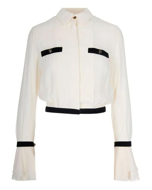 Elisabetta Franchi レディース ホワイト バイカラー シャツの通販はau 