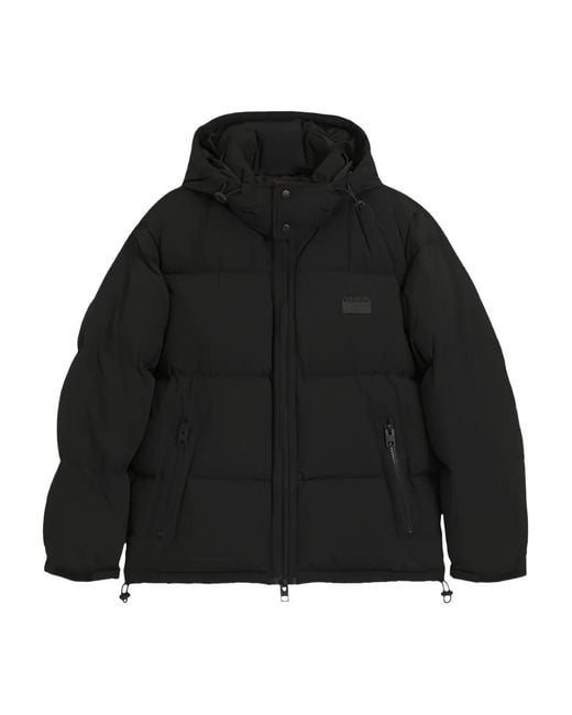 HUGO Black Birono Hooded Padded Jacket for men