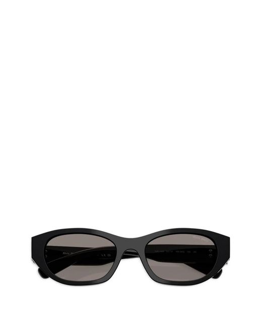 Miu Miu Gray A03S Logo-Plaque Sunglasses