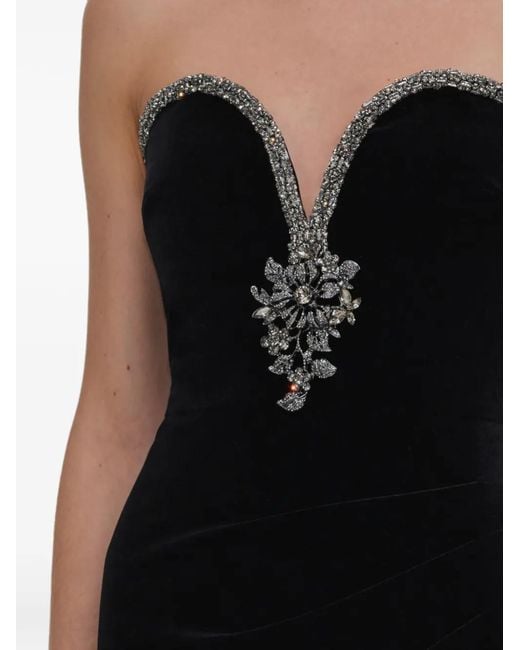 Self-Portrait Black Velvet Maxi Dress