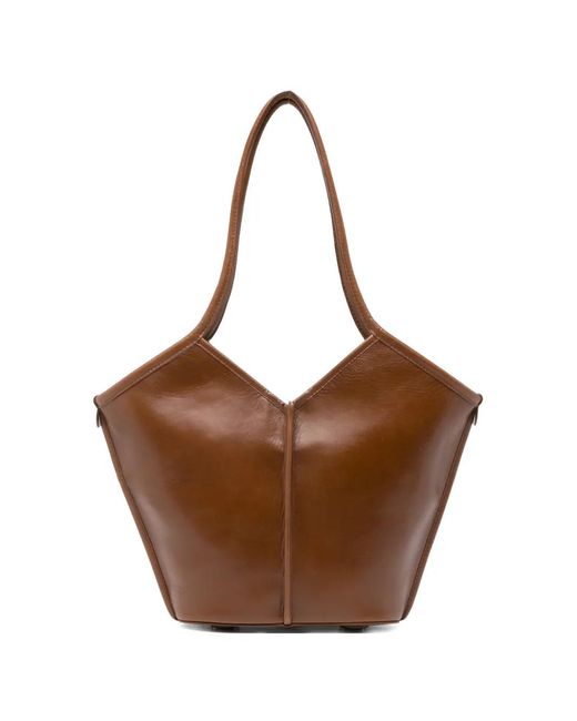 Hereu Brown Small Calella Panelled Tote Bag