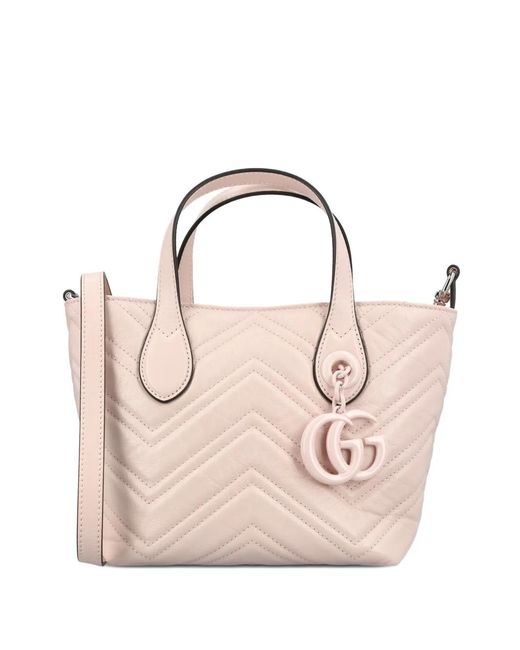 Gucci Pink Small Gg Marmont Tote Bag