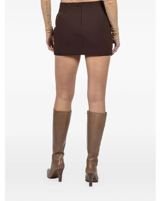 Wardrobe NYC Brown Zip-Fastening Mini Skirt