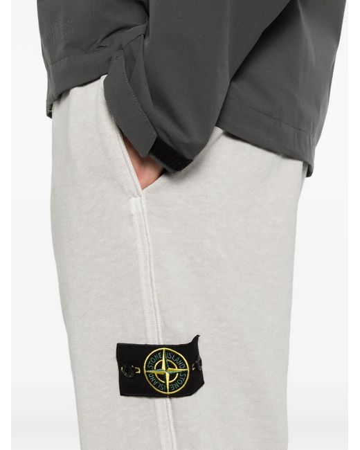 Stone Island White Logo-Patch Track Pants for men