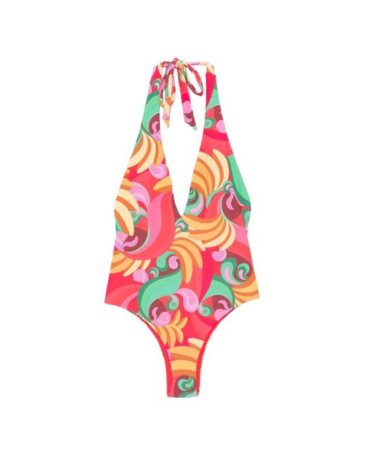 Farm Rio White Halterneck Swimsuit