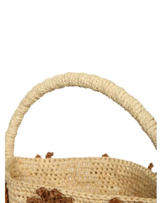 Alanui Natural Crochet-Knit Palm-Tree Bucket Bag