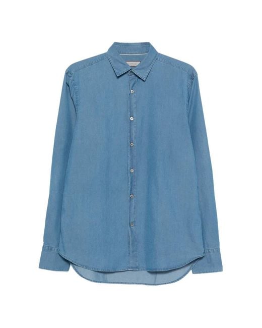 Canali Blue Button-Up Shirt for men