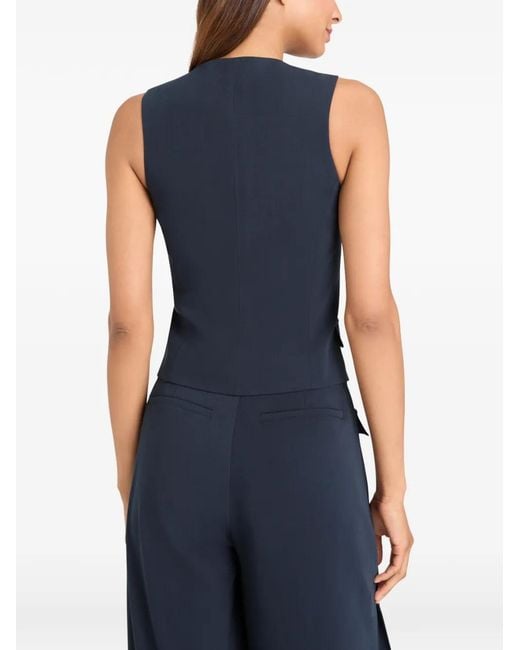 Cinq À Sept Blue Winora Button-Front Sleeveless Vest