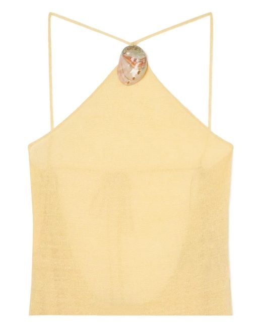 Alanui Metallic Halterneck Sleeveless Maxi Dress