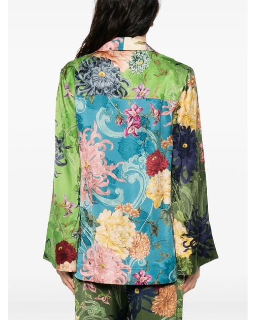 ALÉMAIS Avery Spliced Blouse in het Green
