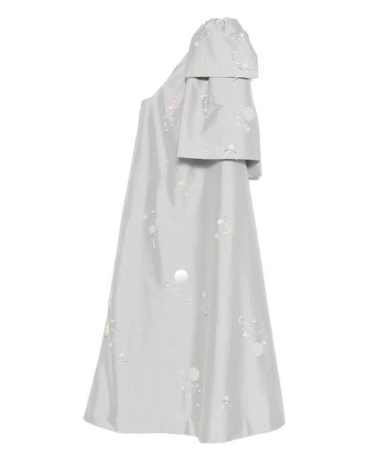 BERNADETTE White Winnie Embroidery Maxi Dress